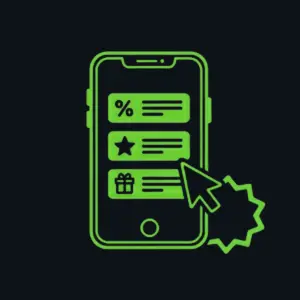 Bonos y selecciones de Slot Bunny Casino en un dispositivo móvil.