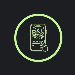 Schermata mobile di SlotBunny Casino con un pulsante "Gioca ora" su una pagina di gioco del casinò.