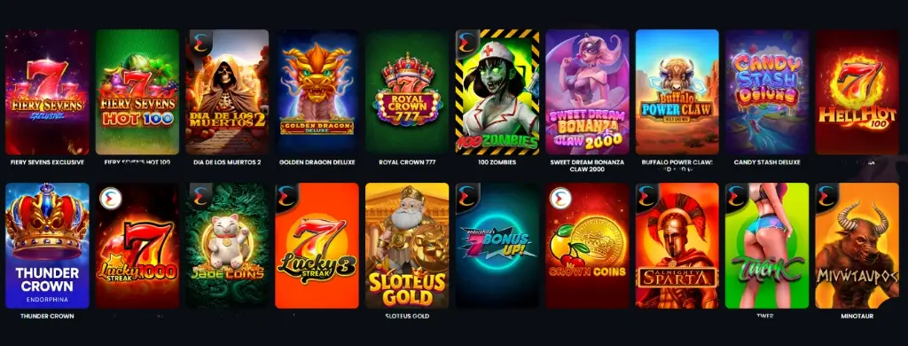 Collezione delle coloratissime slot di SlotBunny Casino.