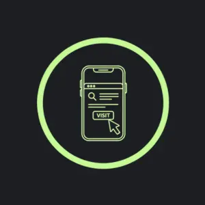 Mobilna strona SlotBunny Casino z przyciskiem „Odwiedź” i paskiem wyszukiwania.