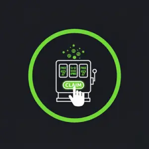 Automat do gry SlotBunny Casino z przyciskiem „Odbierz” oraz darmowymi spinami.
