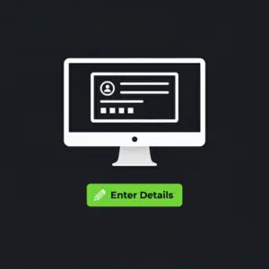 Casino registration page showing the form to enter personal details.