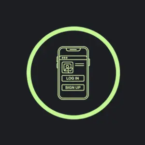 SlotBunny Casino mobile sign-up and login screen with buttons for both actions.