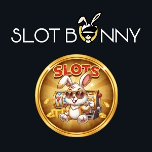 Slot Bunny Casino logo featuring a playful bunny character with sunglasses and a slot machine, representing the brand's focus on online slot games and bonuses.