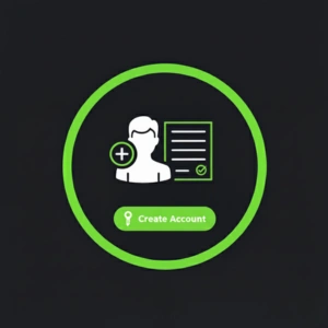 SlotBunny Casino create account icon with a user and form.