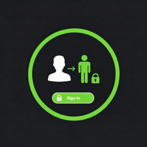 SlotBunny Casino sign-in icon with a user and lock symbol.